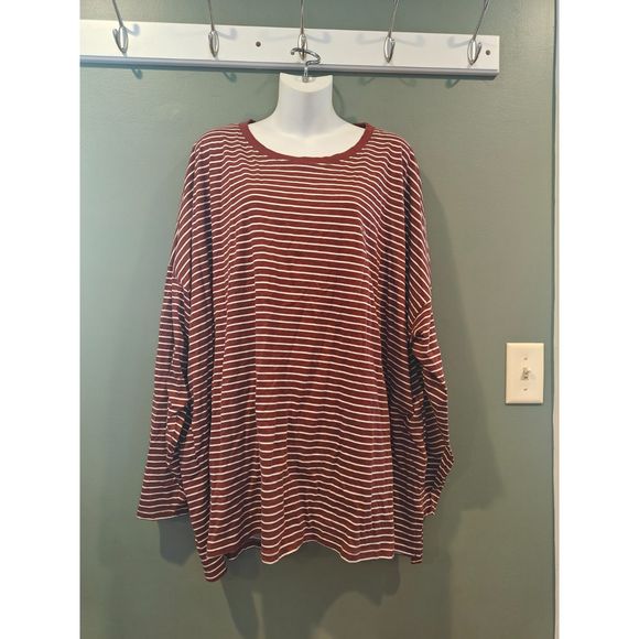 Maurices 24/7 Crosby Striped Drop Shoulder Tee 4x - Picture 3 of 3